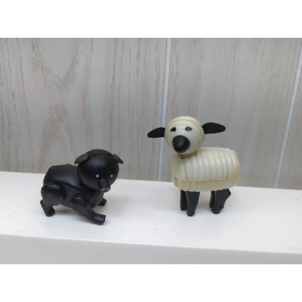 Fisher-Price Little People vintage hex screw farm animals black pig sheep USED